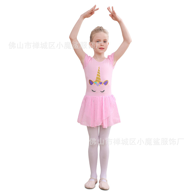 Picture of Girl's Dance Dress Amazon Hot Selling European and American Foreign Trade Children's Practice Clothing Unicorn Pure Cotton Ballet Clothing