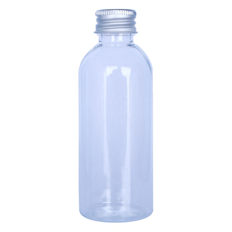 Spot wholesale 5-100ml transparent small mouth slender aluminum lid plastic bottle pet sealed bottle with lid liquid bottle