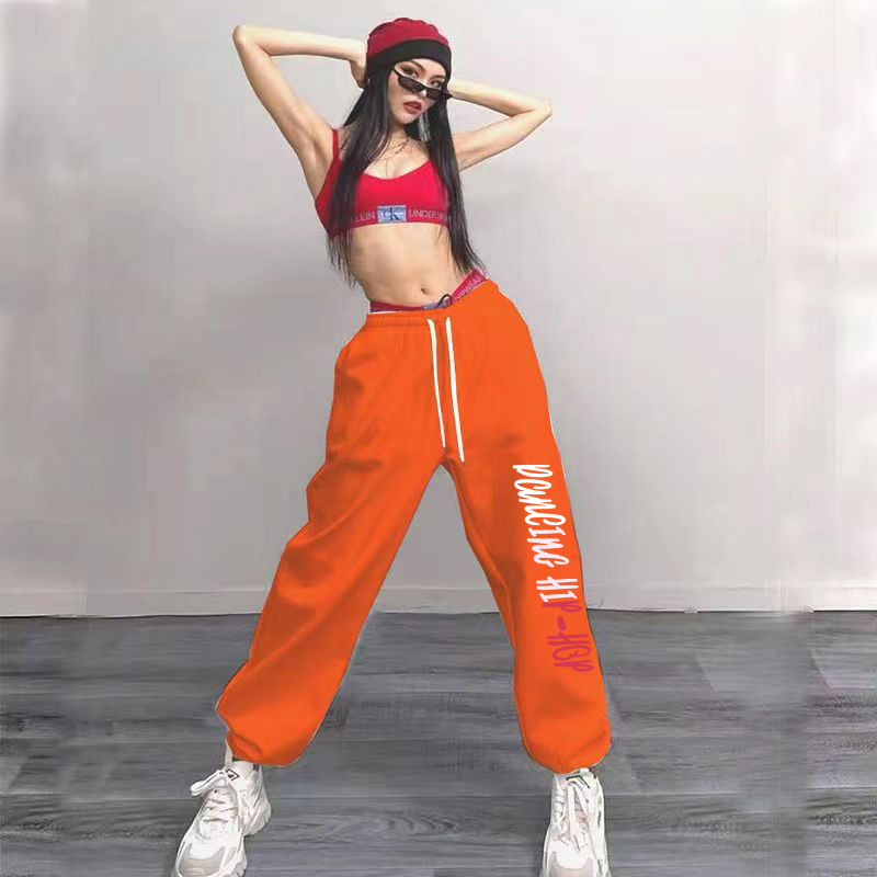 Picture of Cross-border hip-hop hiphop hip-hop toe sports pants women's high waist loose-fit casual jazz jazz dance long pants