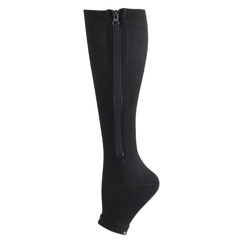Picture of Cross-Border Elastic Zipper Socks, Open-Toe Sports Compression Socks, Compression Socks, Long Tube Sports Calf Socks