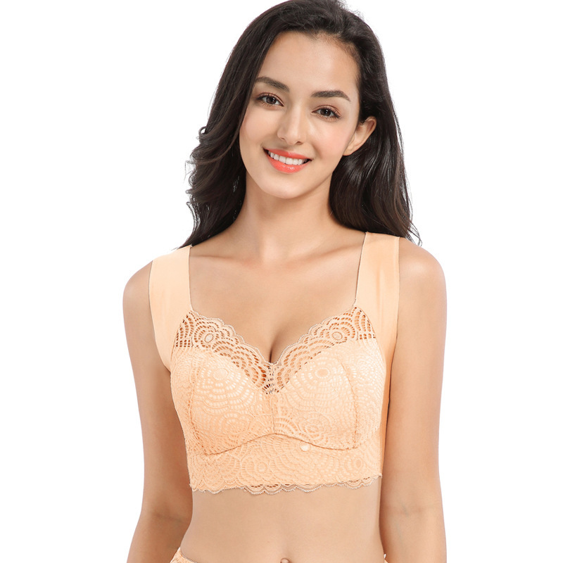 Picture of Plus Size Lace Bra Fat mm 100kg Wire-Free Vest Style Sports Sleep Push-Up Bra Wholesale