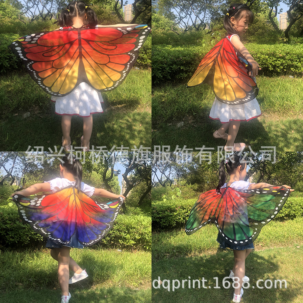 Butterfly Cloak Cross-Border Halloween Cloak Children's Small Butterfly Decoration Children's Butterfly Scarf Shawl Holiday Dress