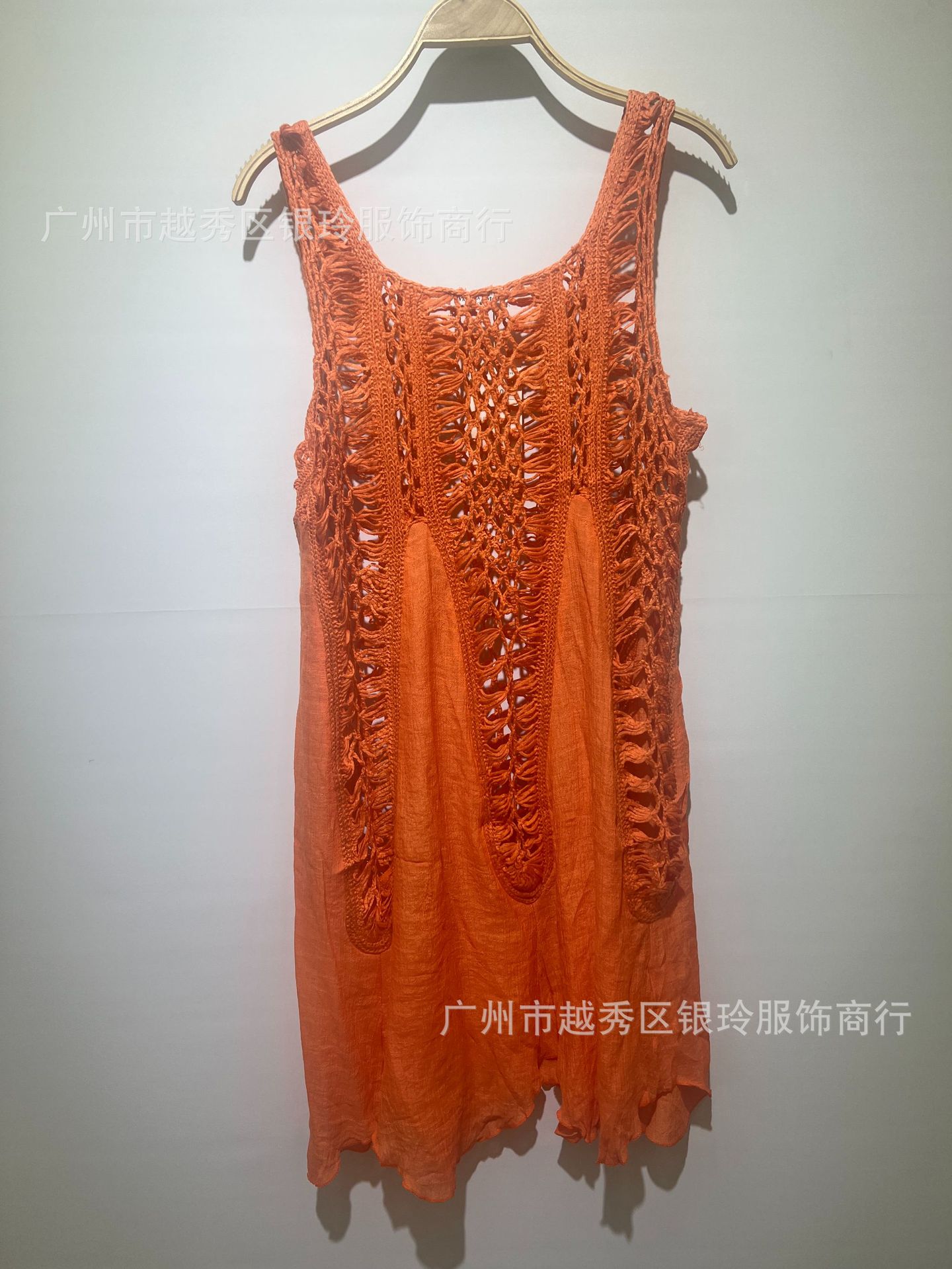 Picture of European and American Bohemian Hand Hook Stitching Slub Cloth Beach Swimsuit Hollow Sunscreen in stock 0439