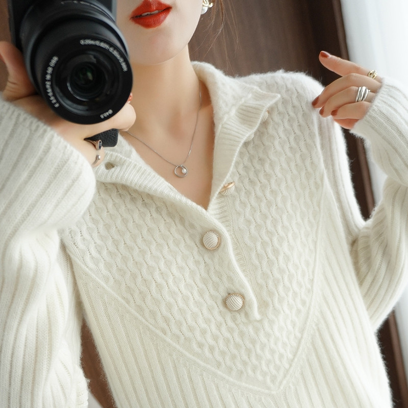 Picture of Autumn and Winter 2024 new top sweater loose outer wear slim half turtleneck long sleeve bottoming sweater women's clothing