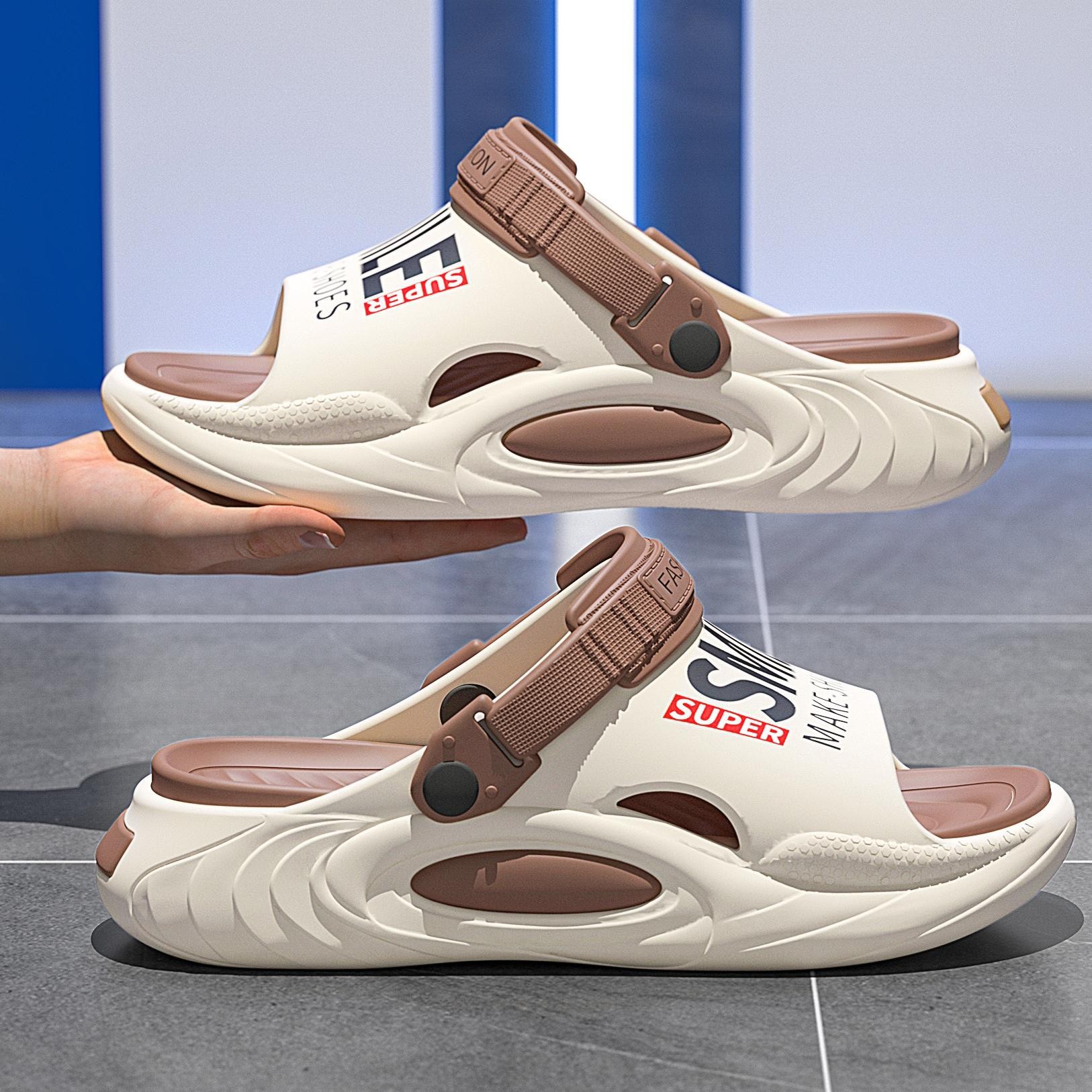 Lidani Sandals Men's Summer Outdoor Wear Eva Non-slip Dung Sense Platform Height Increased Outdoor Sports Beach Slippers for Men