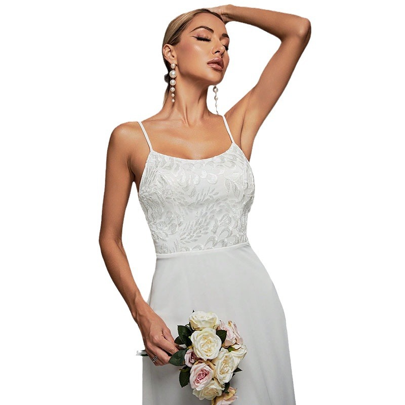 Picture of European and American Evening Dress New Style Tube Top Double Suspender Backless Sexy Elegant Cocktail Party Dress Skirt Spring Style