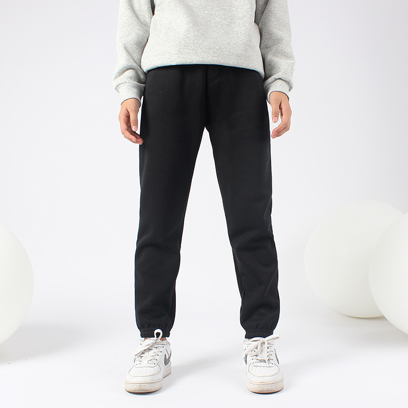 Picture of Autumn and winter Korean version of the new children's fleece-lined pants big children's solid color all-match warm pants girls' pants generation