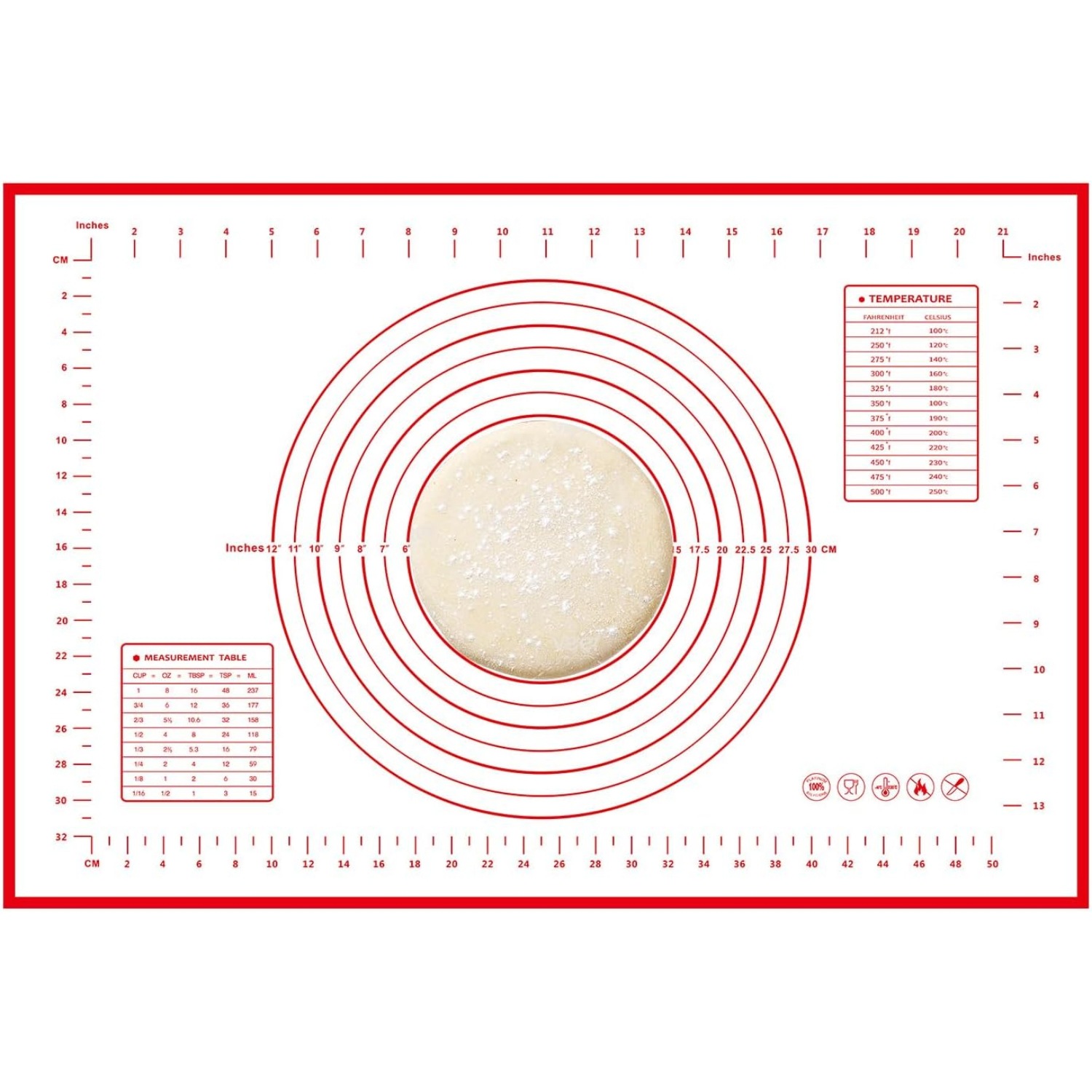 Picture of Cross-border hot sale thickened baking mat special silicone pad kneading mat extra large size 45*60 kneading mat with scale