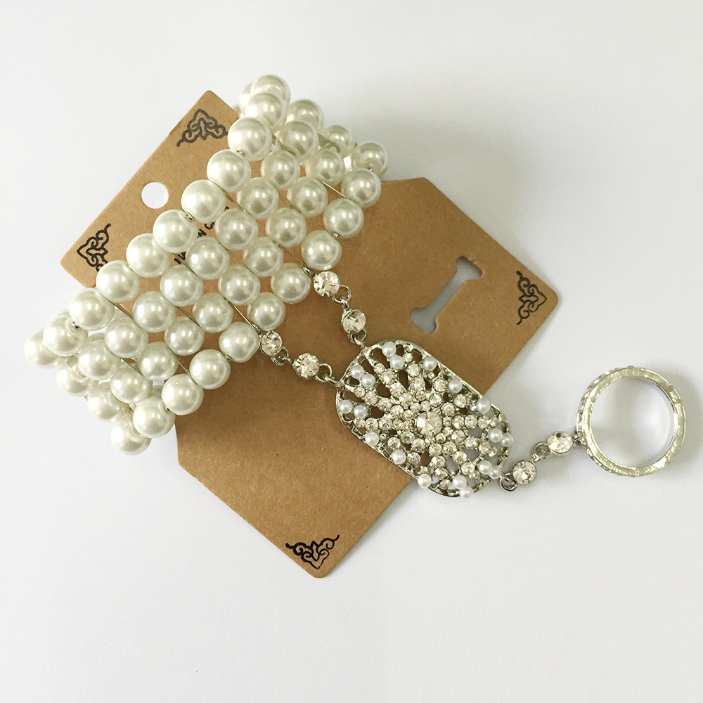 XB03 movie with pearl bracelet bride bracelet ring one chain cross-border foreign trade Amazon explosions