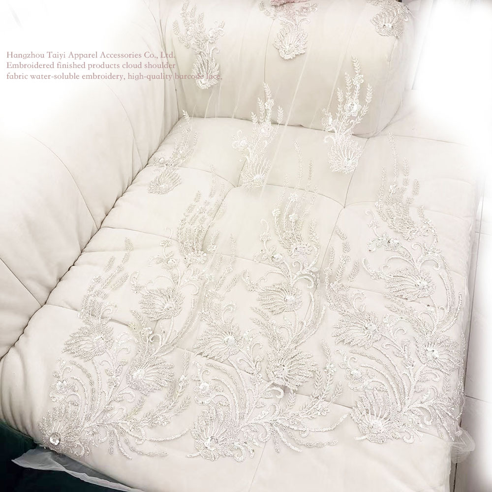 Luxurious High-End Silver Mesh Slim Wedding Dress with Front and Back Panels + Cuffs DIY Clothing Accessories Fabric
