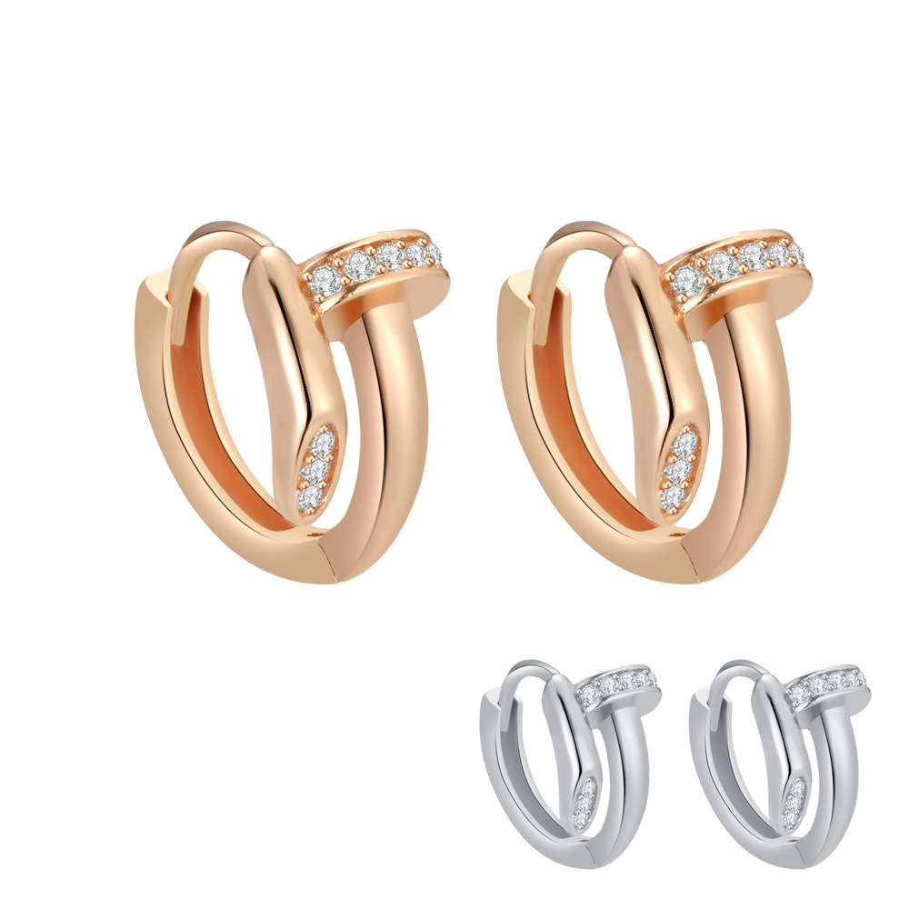 Picture of Sterling Silver S925 Mosan Diamond Nail Earrings Personalized Fashion European and American Cross-border Hot Selling Niche Unique Earrings Advanced