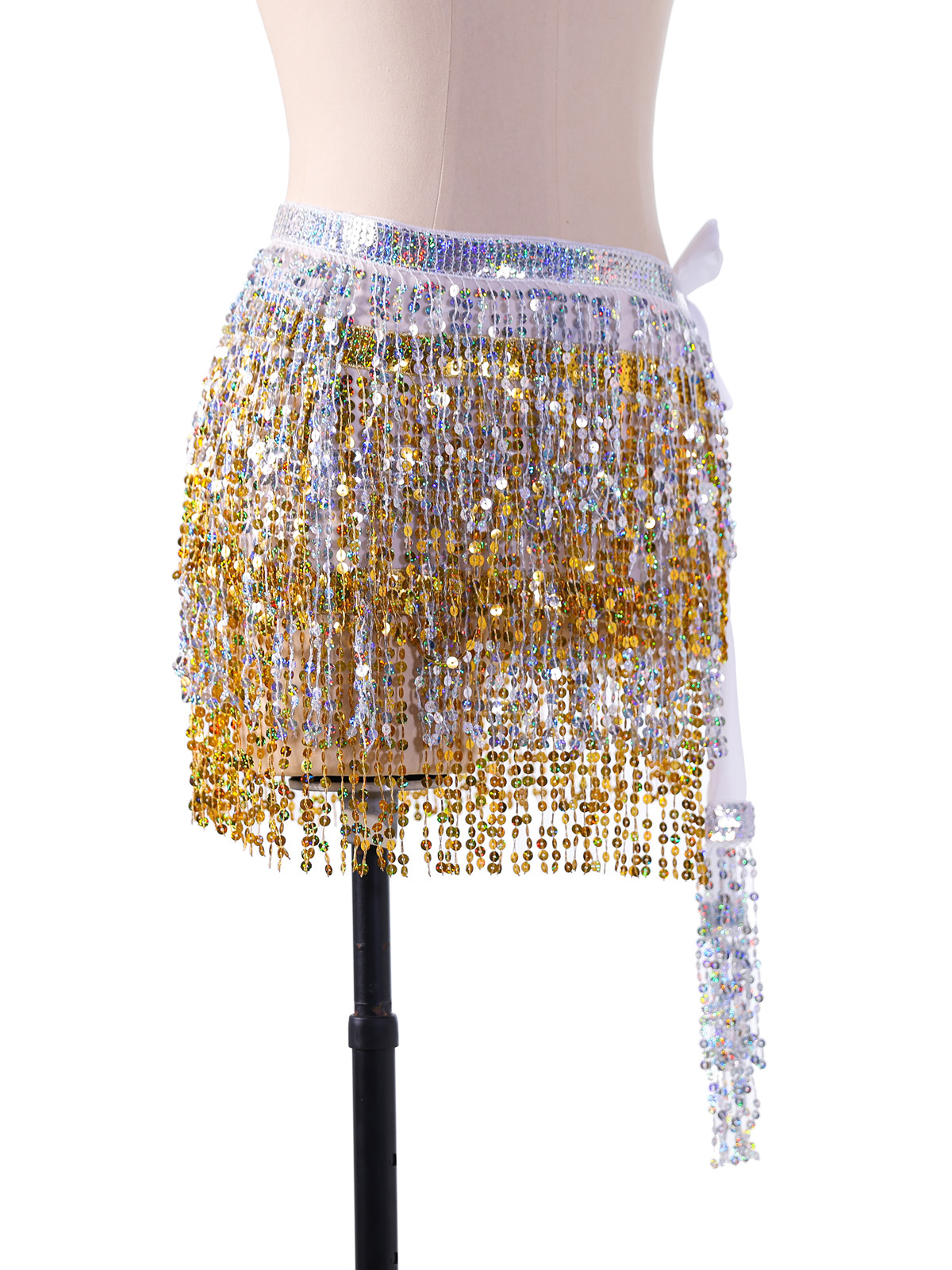 Picture of New belly dance beads waist chain 4 sequins hip towel tassel waist belt dance performance can be a generation of hair