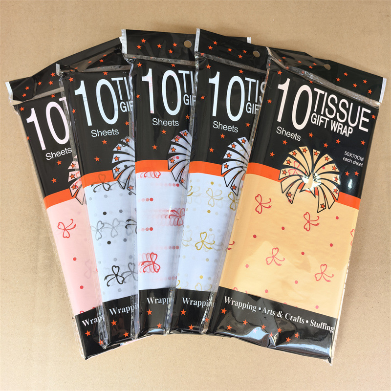 Cross-border new bow love printing copy paper 10 gift packaging Sydney paper tissue paper 50X70CM
