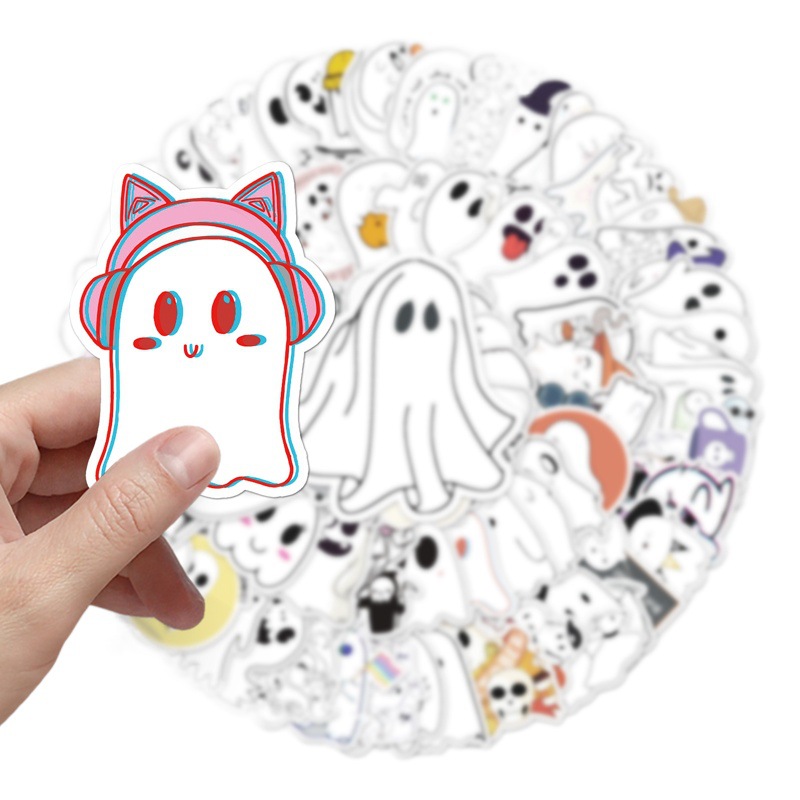 100 sheets Cartoon Ghost Creative Personality Cross Border Halloween DIY Scooter Motorcycle Bike Car Sticker