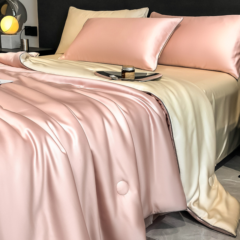 Picture of Class A Lyocell Fiber Tencel Summer Quilt Four-piece Superior Air-conditioning Quilt Summer Cool Quilt Core Machine Washable Thin Quilt