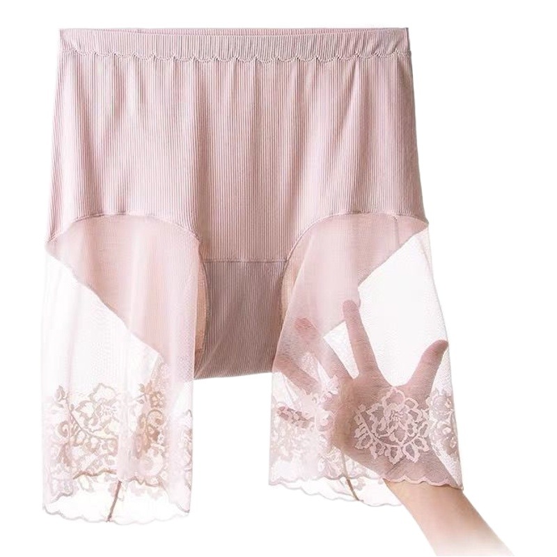 Safety pants anti-exposure women's summer wear chubby girl plus size Ice Silk seamless pregnant women's thin anti-wear leg shorts