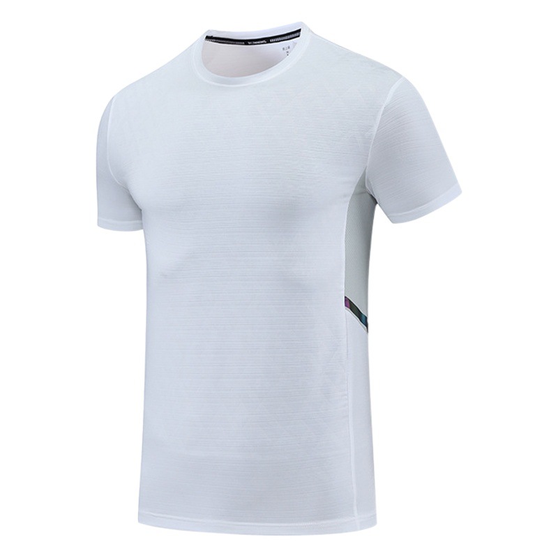 2022 Summer Men's Sports Ice Silk Quick-drying Clothes Short-sleeved T-shirt Cross-border Casual Lightweight Fitness Running Round Neck T-shirt