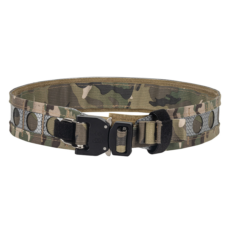 Cross-border Amazon MC Camouflage Bison Lightweight Tactical Belt Metal Quick-release Buckle Inner and Outer Double-layer Belt for Men