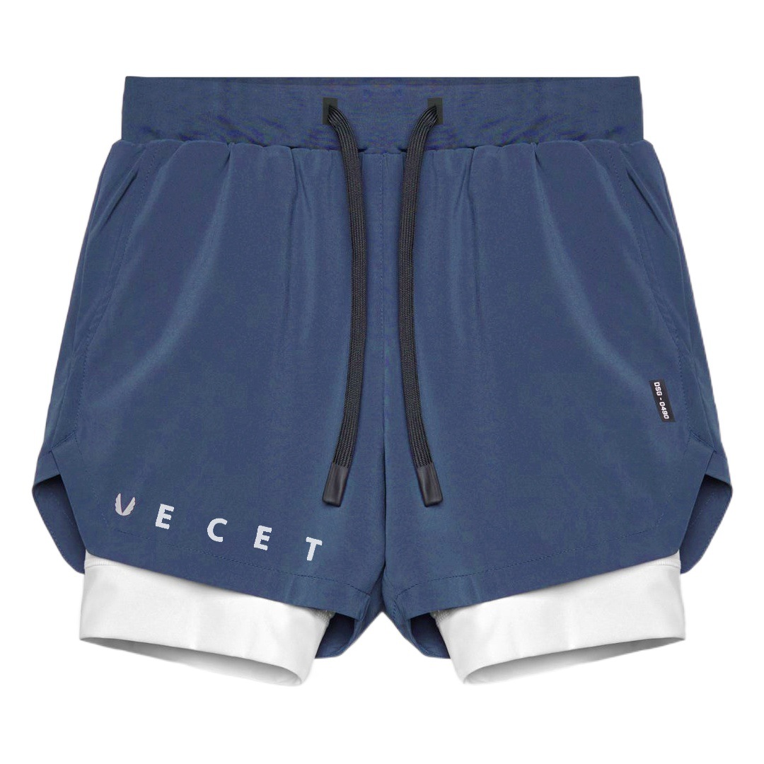 European and American Summer New Muscle Fitness Brothers Sports Double-Layer Shorts Men's Casual Sports Five-Point Pants