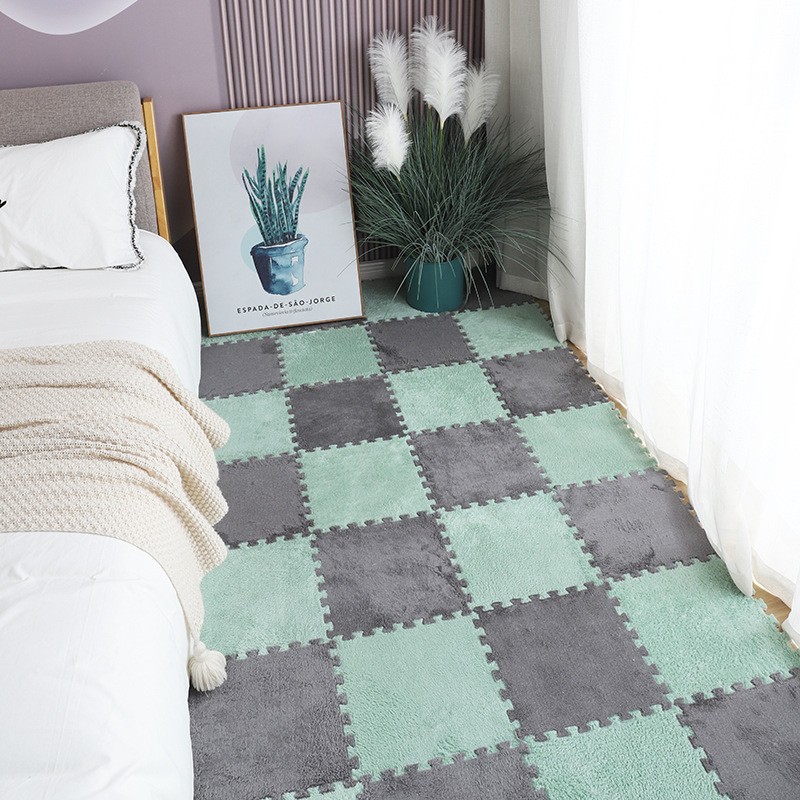 Picture of Amazon Cross-border Stitching Carpet Floor Mat Bedroom Bedside Mat Balcony Floor Mat Mosaic Carpet Removable Washable Suede