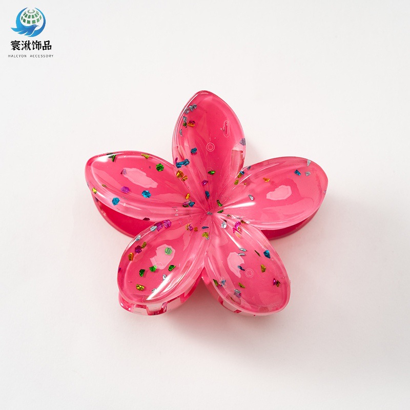 Picture of Cross-border egg flower clip large high-grade gradient Flower hairpin back head updo ponytail shark clip headdress