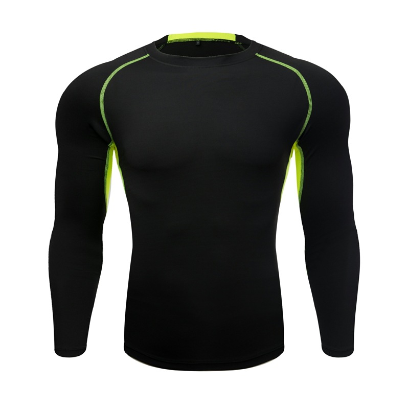 Picture of Tight Training Top Men's Quick-drying High-elasticity Sports Fitness Suit Long-sleeved Basketball Sweat-wicking T-shirt Base Tight Clothes