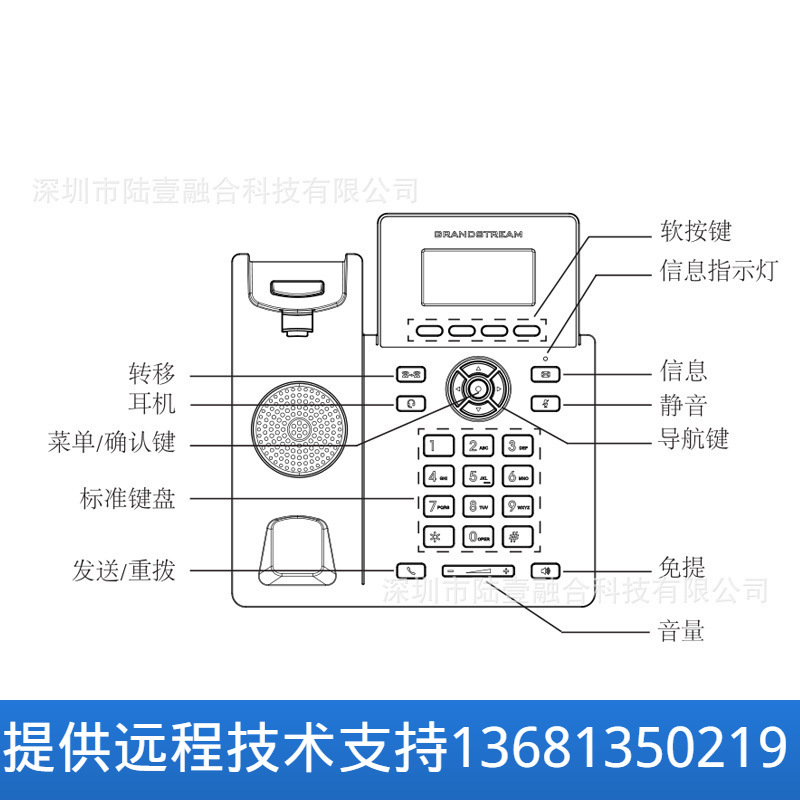Picture of Trend IP Phone GRP2601 Office & Hotel Basic Fixed Phone Network Phone Wholesale