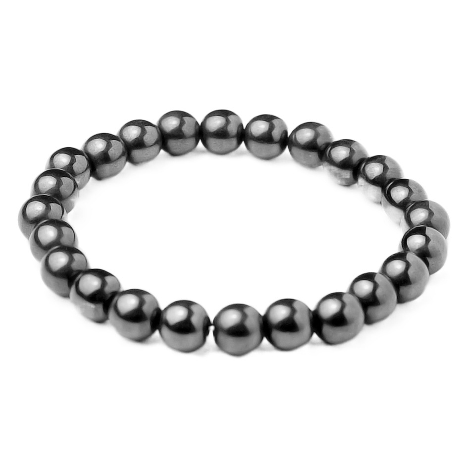 Manufacturer Supply Black Gallstone Bracelet Terahertz Hematite Single-Circle Bead Bracelet Jewelry Wholesale