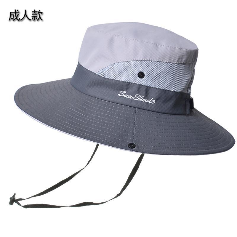 Picture of Cross-Border Summer Women's Outdoor Sun Hat Ponytail Hole Fisherman Hat Sun Protection Sun Hat Breathable Mountaineering Hat Parent-Child Style