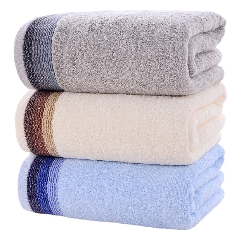 Plain jacquard bamboo charcoal bamboo fiber 70*140 increase thick bath towel wholesale cross-border adult gift embroidered LOGO