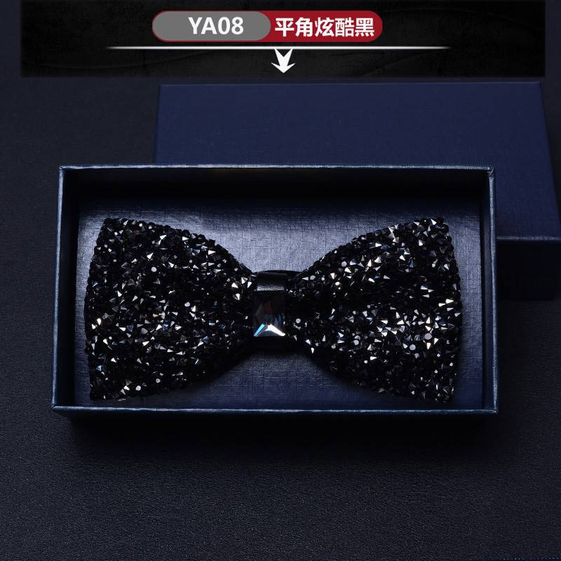 Picture of Pointed Boxer Bow Tie Men's Wedding Wedding Bridegroom Shirt Brothers British 3D Crystal Fashion Wine Red