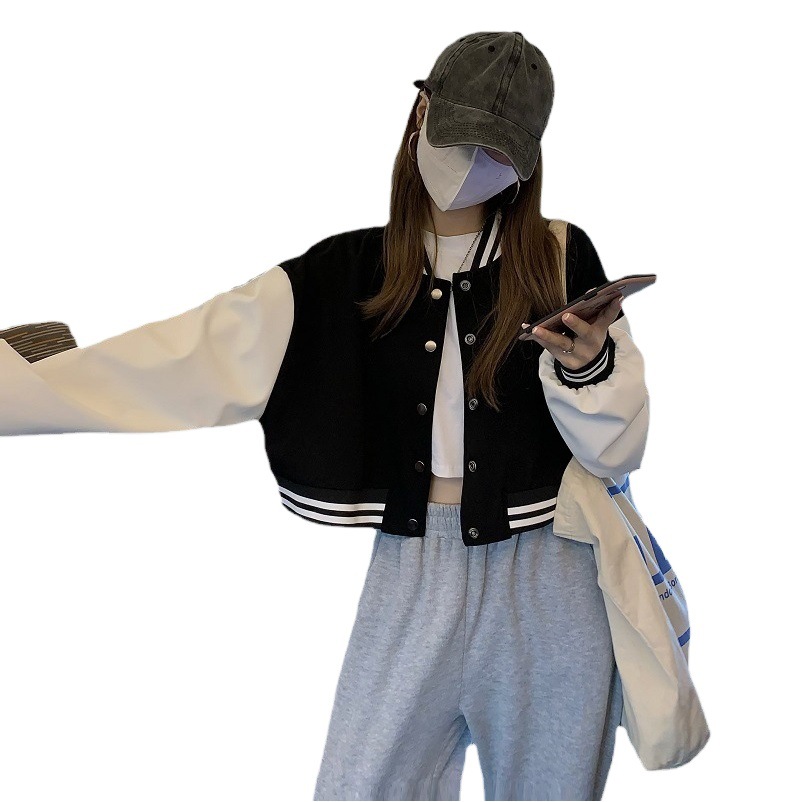Picture of Short Coat Women's Autumn and Winter 2023 New Korean Style Women's Long Sleeve Age-reducing Jacket for Small Men Baseball Clothes