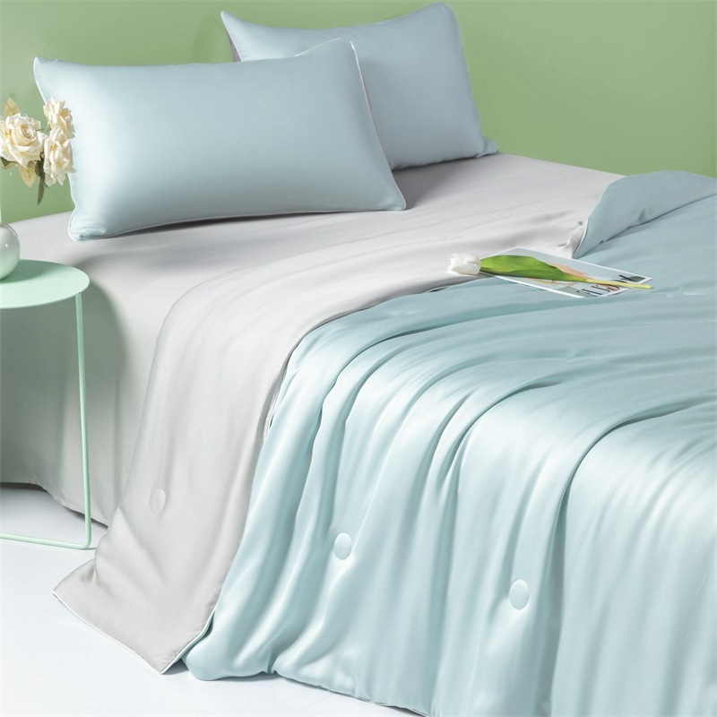 Picture of Class a Light Luxury Washed Ice Silk Summer Quilt Four-Piece Set Air-Conditioned Quilt Embroidered Summer Cool Quilt Three-Piece Set Summer Thin Quilt Ins