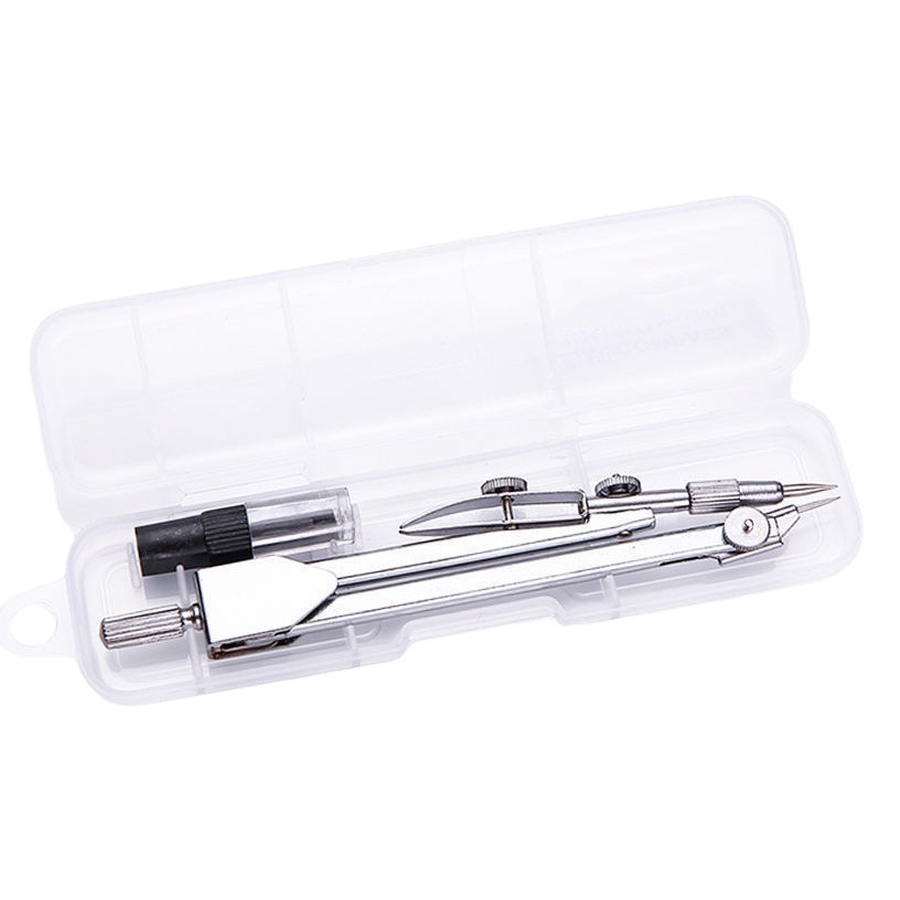 Compass Set Metal Stainless Steel Exam Student Ruler Divider 2B Refill Lead Refill Steel Scale