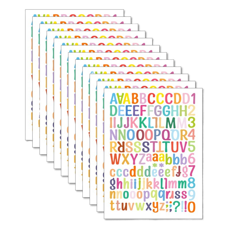 Cross-border popular letter stickers European and American Family decoration personalized toy stationery waterproof color digital stickers waterproof