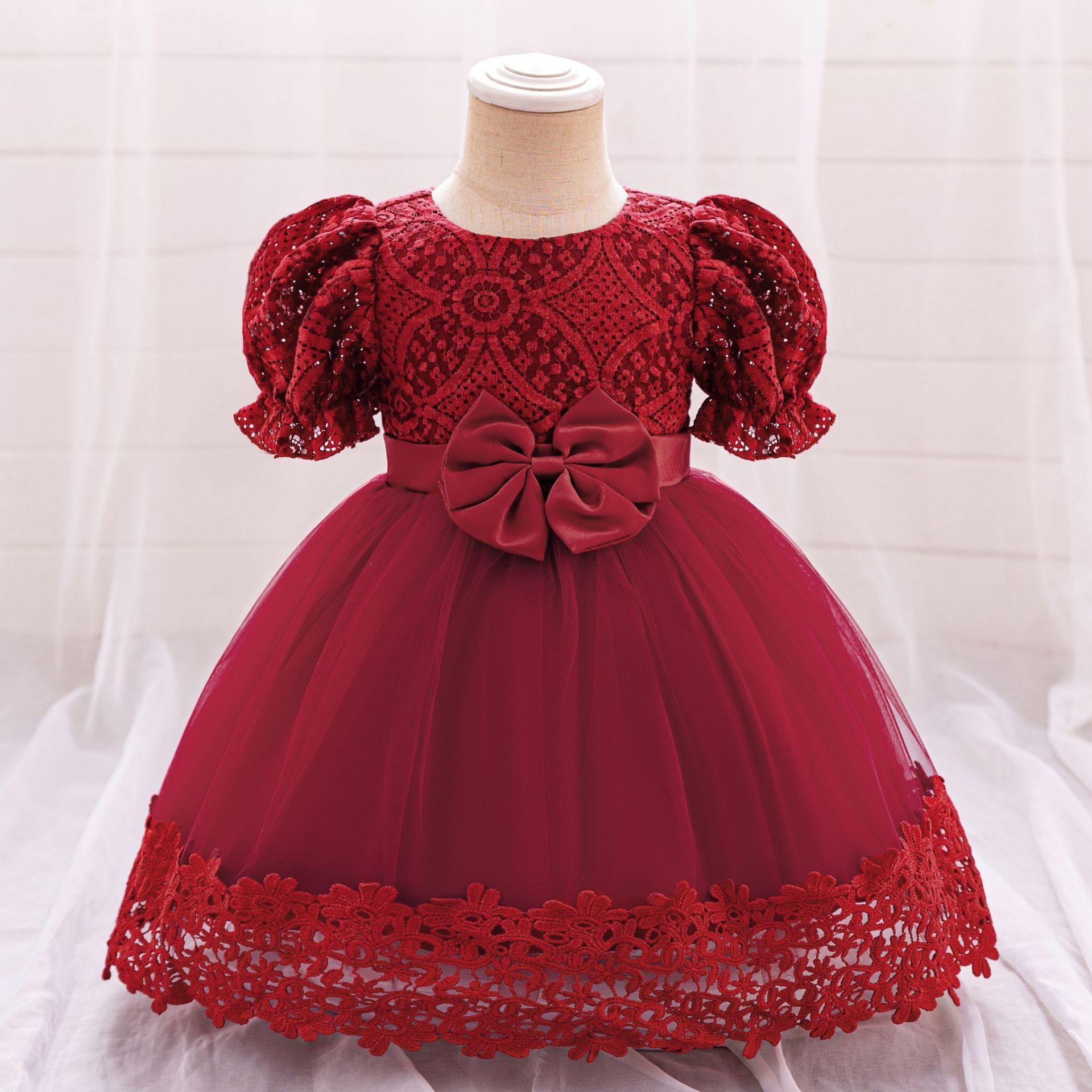 Picture of Amazon New Girls' Dress Embroidered Bow Princess Dress Flower Girl dress Party Dress Kids Dress