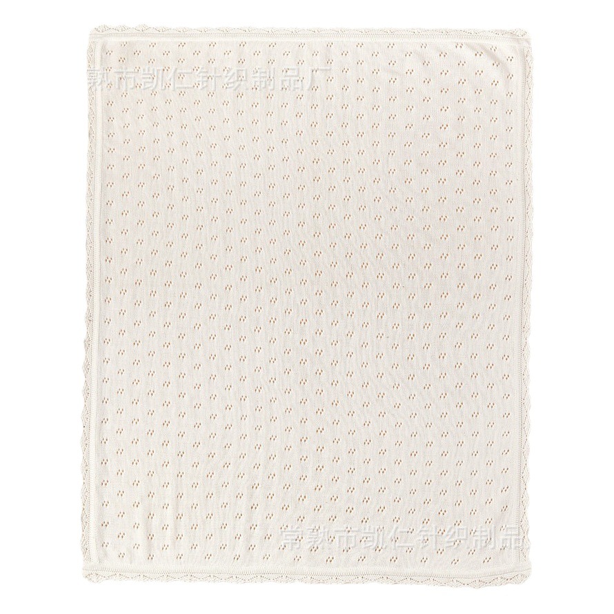 Picture of Small Lace Picking Hole Blanket Pure Cotton Nordic ins Style Baby Blanket All Seasons Universal Cotton Knitted Blanket Air-conditioning Blanket