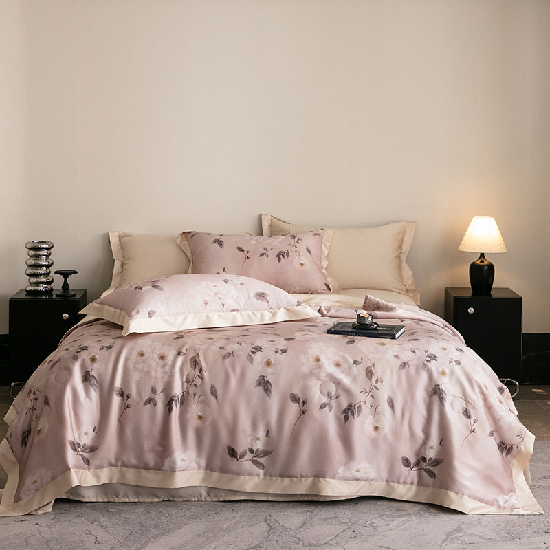 Picture of Light Luxury 100 Lyocell Tencel Summer Cool Quilt Four-Piece Set Air Conditioned Quilt Summer Quilt Advanced Sense Class A Maternal and Infant Quilt