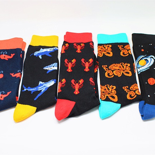 Factory ins female cross-border Amazon socks wholesale tide with men's stockings multi-color men's animal cotton socks