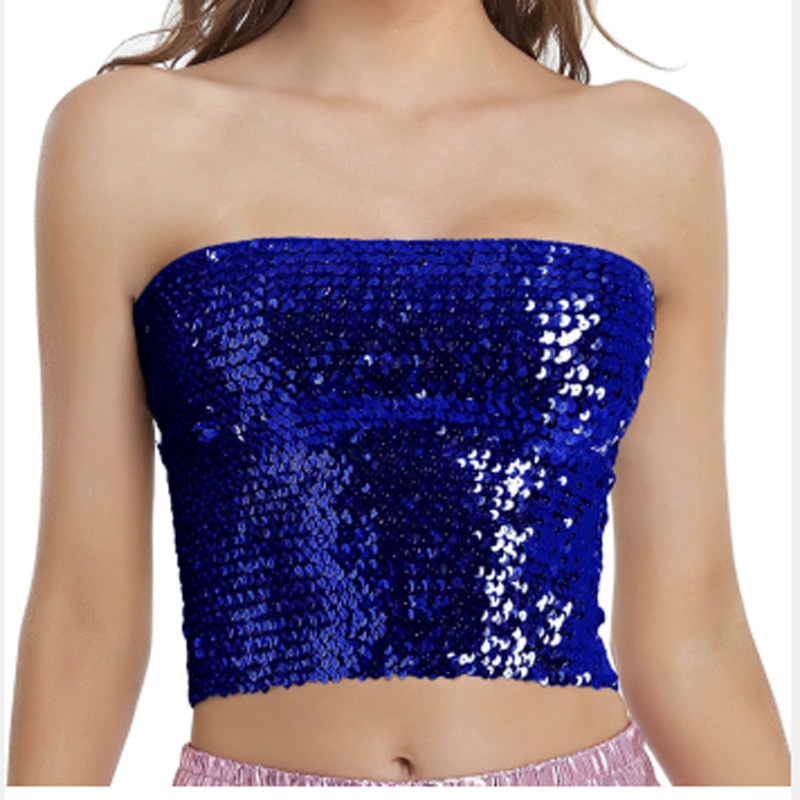 Picture of European and American sequins wrapped chest DS costume party performance tube top Amazon explosion top cross-border women's top