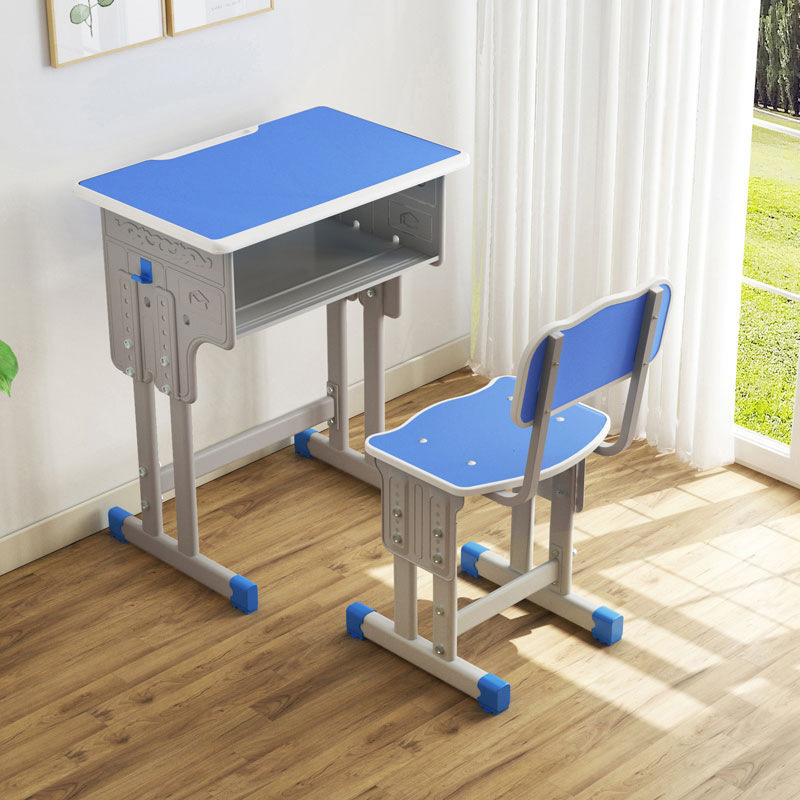 Primary and secondary school students lifting desk school classroom single desk chair children's tutoring training class learning writing desk set