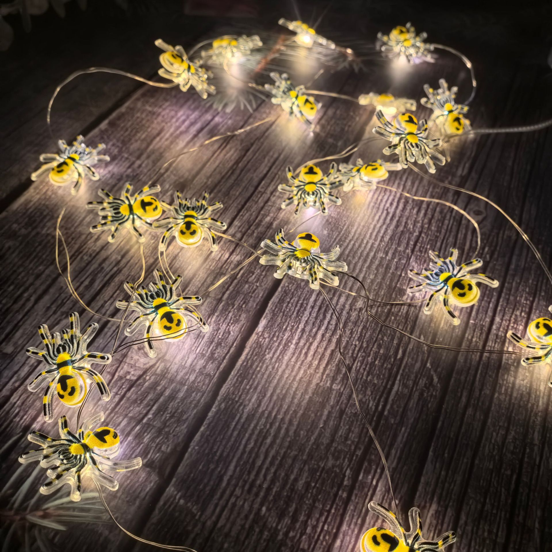 New Halloween Spider Pumpkin Bat Shape Decorative LED Light String Courtyard Garden Decorative Copper Wire Light String