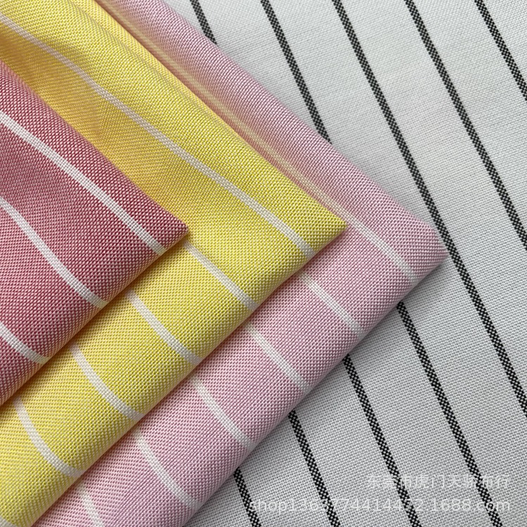 In stock supply woven TR yarn-dyed striped 185g TR yarn-dyed striped shirt dress toy shoes and hats material