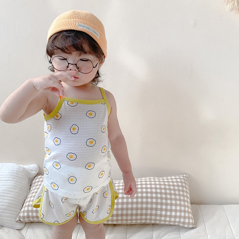 Picture of Summer New Children's Pajamas Children's Home Clothes Girls Summer suit Shorts Vest Summer Wear