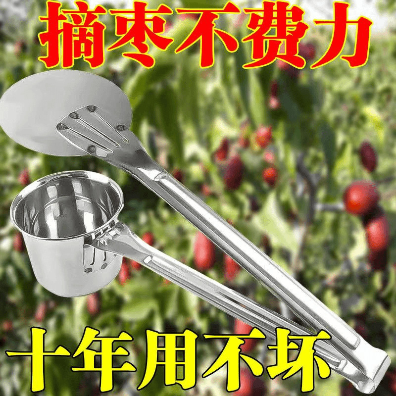 Thickened New Stainless Steel Jujube Fruit Picker, Jujube and Wild Jujube Tool, Large and Small Jujube Tools, Anti-Prick Hand Tools