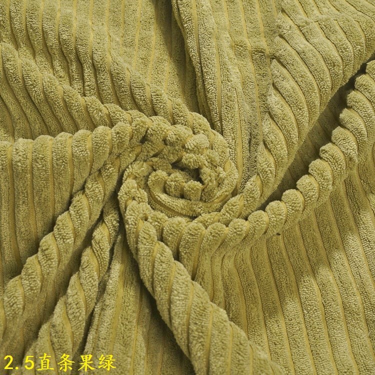Fruit Green 2.5 Thick Corduroy Non-Elastic Thickened Autumn and Winter Clothing Toy Straight Corduroy Fabric Wholesale