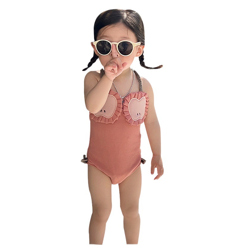 New Summer Fun Cute Girl Fruit Swimwear Baby Girl One-piece Sling Beach Vacation Super Cute Swimwear