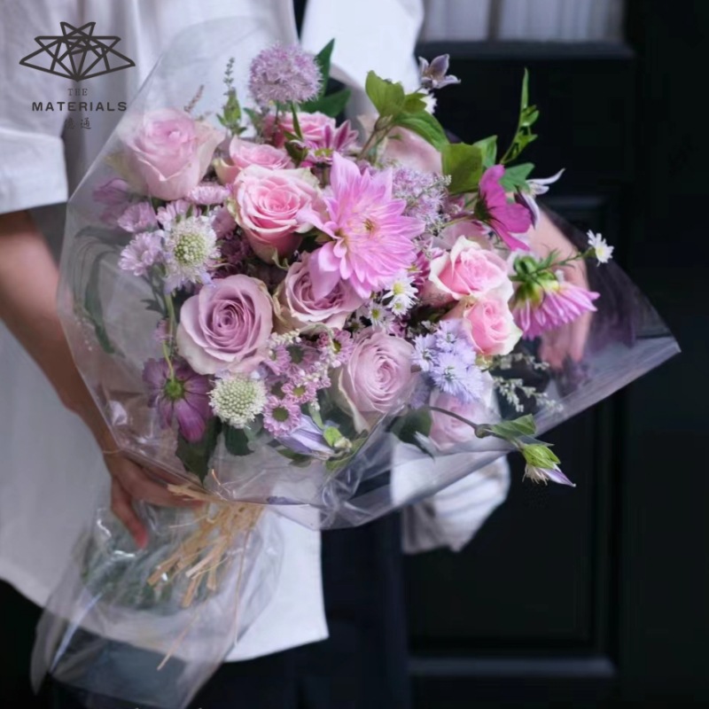 Yitong 4.7 silk fully transparent cellophane flower packaging cellophane bouquet waterproof flower wrapping paper
