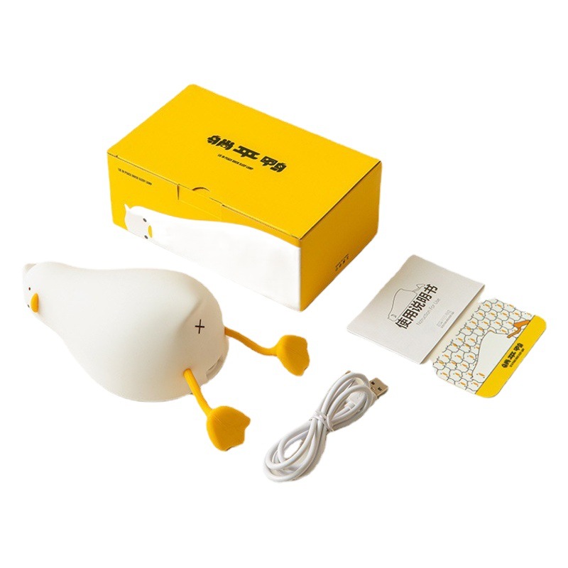Picture of Cross-border Creative Lying Flat Duck Silicone Lamp Children's Nursing Bedside Accompanying Sleep Pat Charging Holiday Gift Night Light