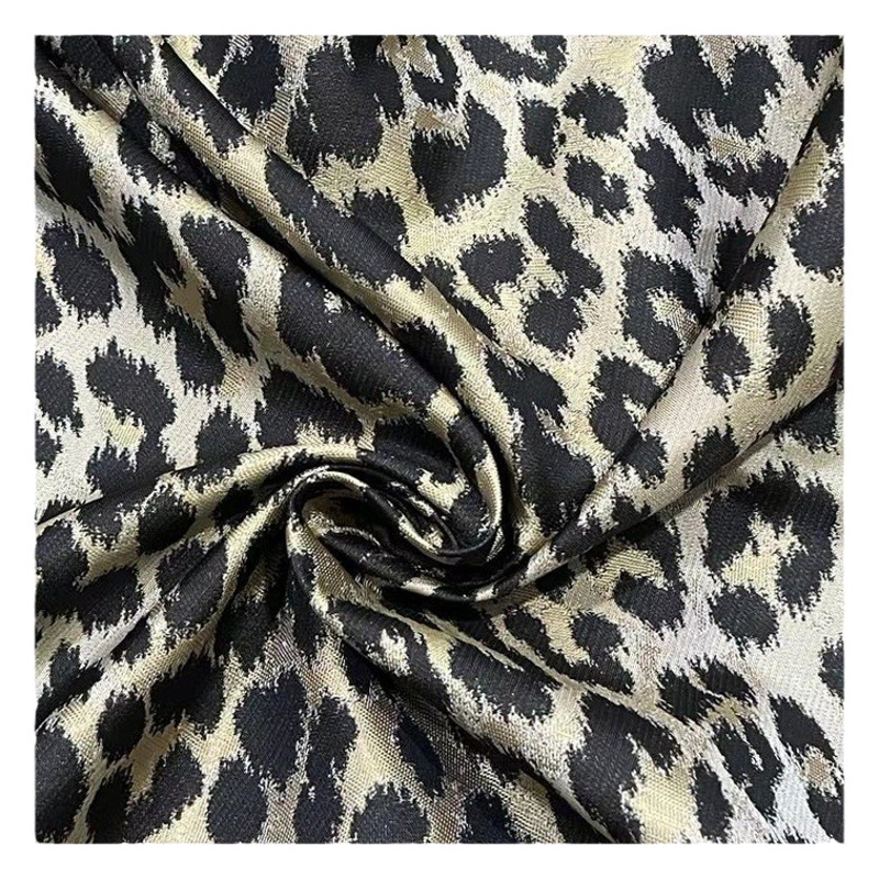European and American embossed cloth leopard print three-dimensional jacquard texture brocade fabric pettiskirt fashion bag fabric